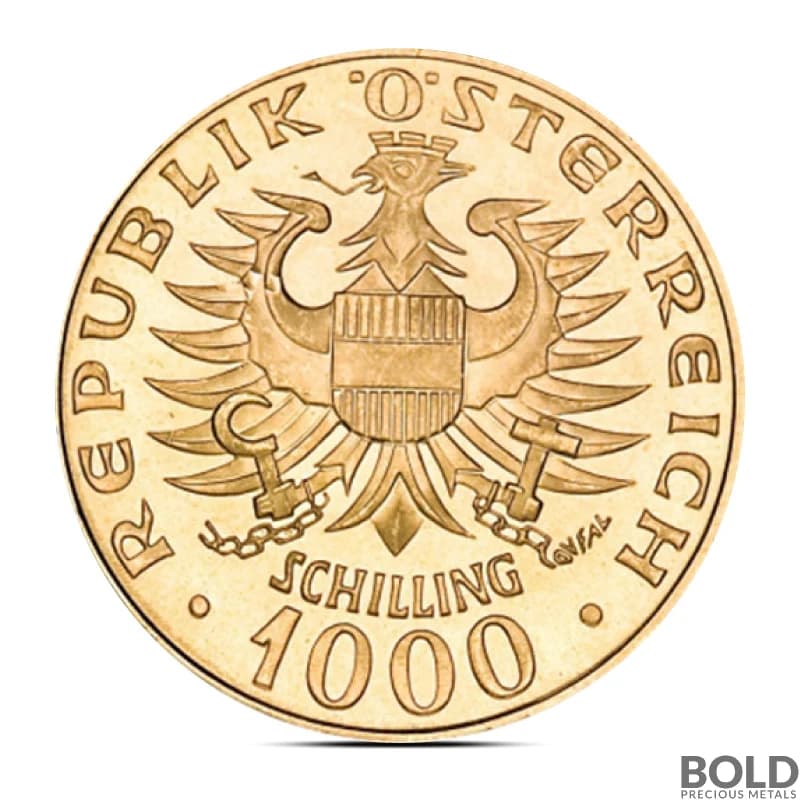 1000 Schilling Austrian Gold Coin (AU)