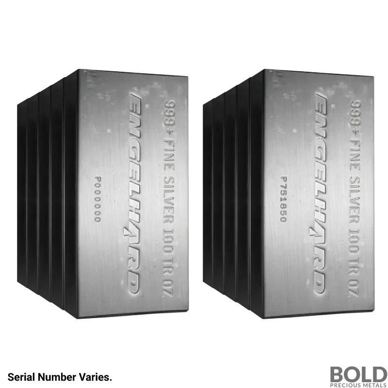 1000 oz Silver - 10 x 100 oz Engelhard Silver Bars