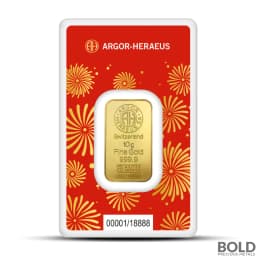2025 10 Gram Argor Heraeus Lunar YOT Snake Gold Bar (In Assay)