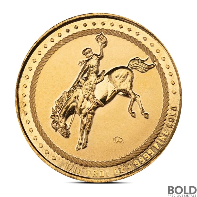 1/10 oz Scottsdale Cowboy with Buffalo Privy Gold Round