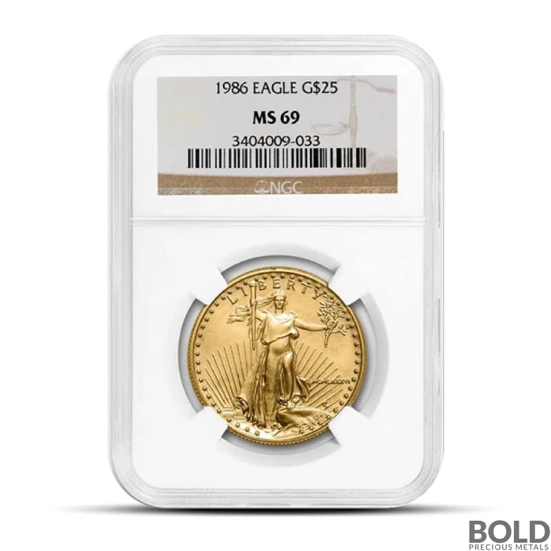 1986 1/2 oz America Eagle Gold Coin (MS69, NGC)