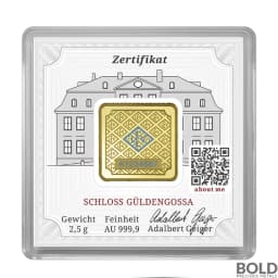 2.5 Gram Geiger Edelmetalle Square Gold Bar
