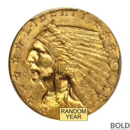 $2.50 Indian Quarter Gold Eagle Coin (MS63, NGC or PCGS, Random)