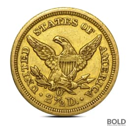$2.50 Liberty Quarter Eagle Gold Coin (XF, Random)