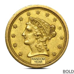 $2.50 Liberty Quarter Eagle Gold Coin (XF, Random)
