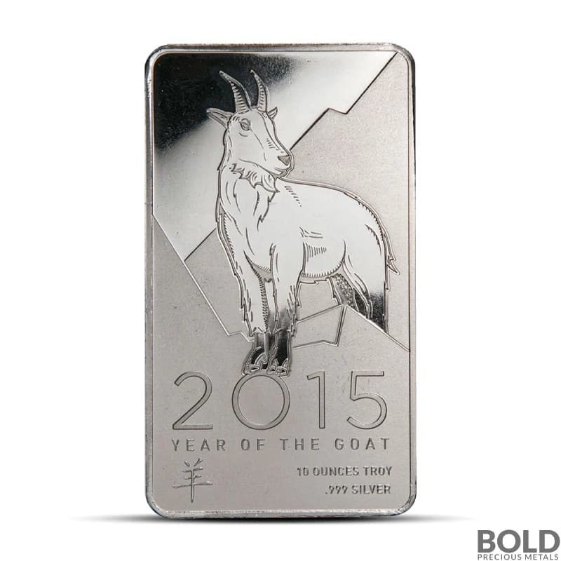 2015 Silver 10 oz NTR Metals Goat Bar