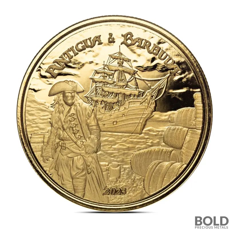 2023 1 oz Antigua & Barbuda Rumrunner Pirate Gold Coin (BU)