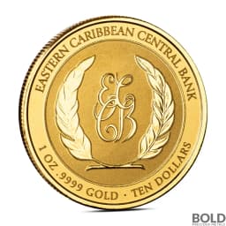 2023 1 oz Antigua & Barbuda Rumrunner Pirate Gold Coin (BU, Colored)