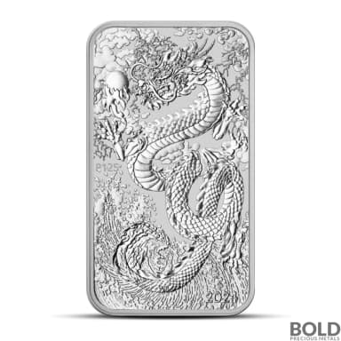 2024 1 oz Australia Perth Rectangular Dragon Silver Coin (BU)