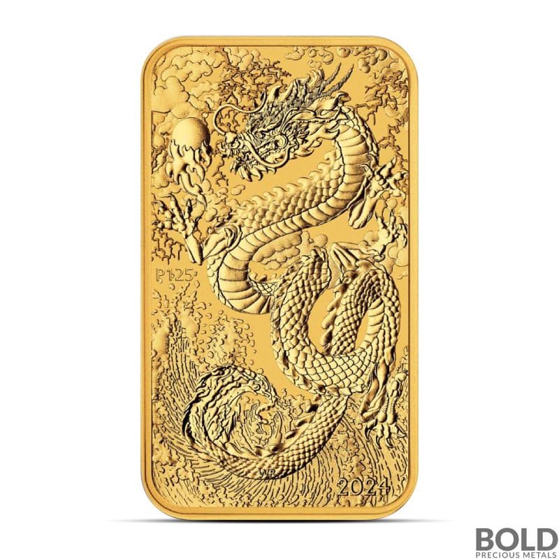 2024 1 oz Australia Rectangular Dragon Gold Coin (BU)