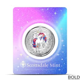 2024 1 oz Fiji Unicorn Blossom Silver Coin (Rainbow Color)