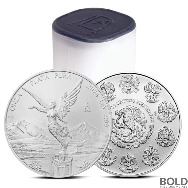 2024 1 oz Mexican Libertad Silver Coin (BU, Tube of 25)