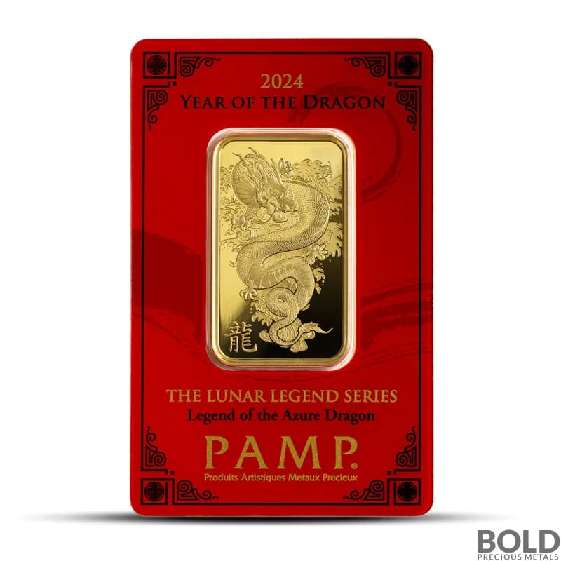 2024 1 oz PAMP Lunar Dragon Gold Bar