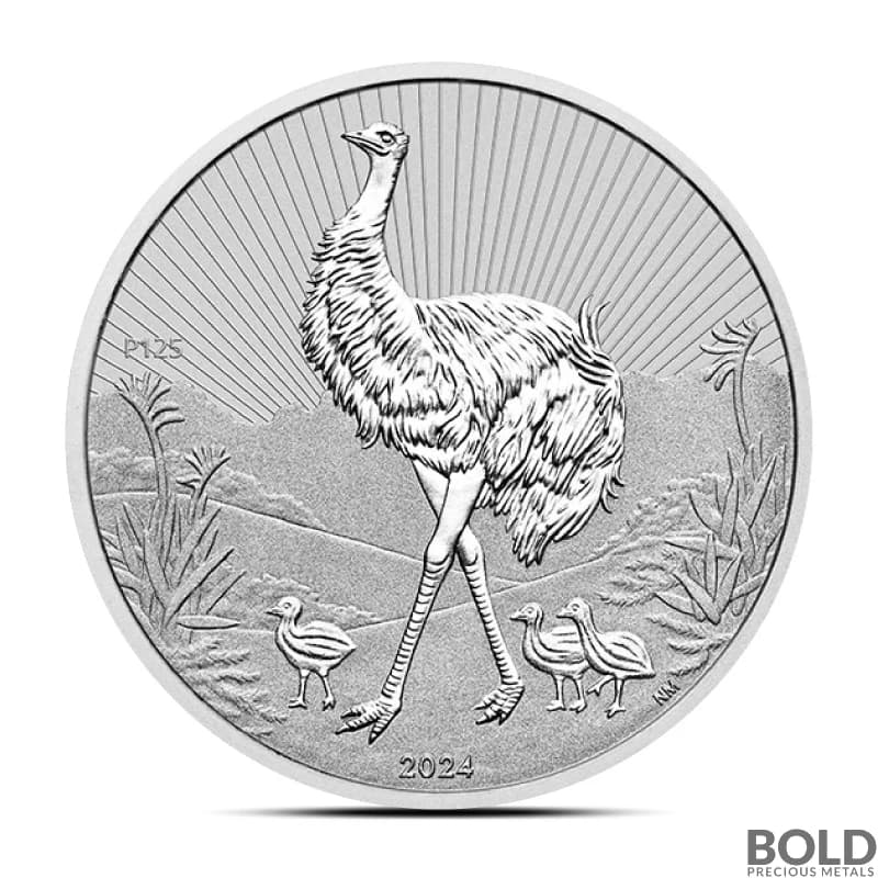2024 10 oz Perth Piedfort: Next Generation Mother & Baby Emu Silver Coin (BU)