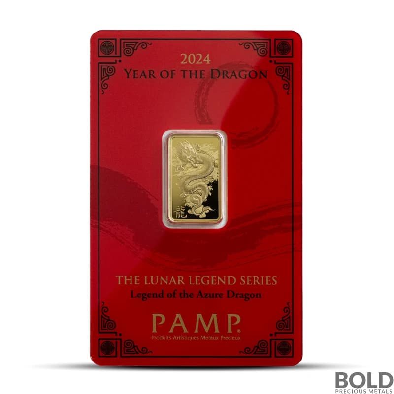 2024 5 Gram PAMP Lunar Dragon Gold Bar