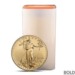 2025 1 oz American Gold Eagle Tube (20 Coins, BU)