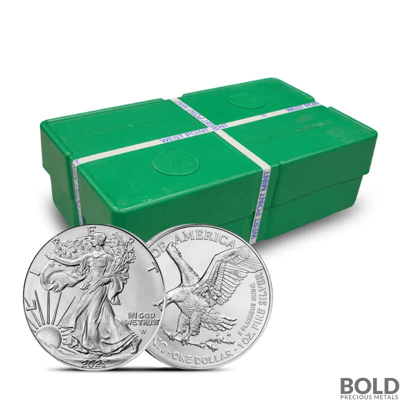 2025 1 oz American Silver Eagle Monster Box (500 Coins, BU)