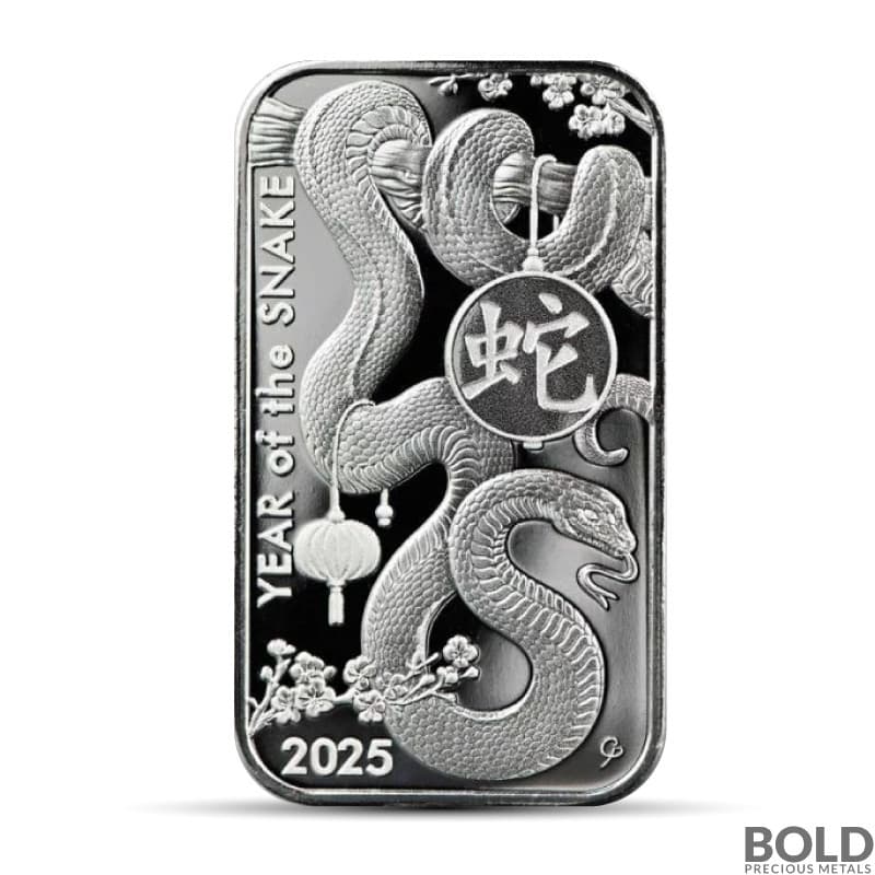 2025 1 oz Asahi Lunar Snake Silver Bar (No Assay)
