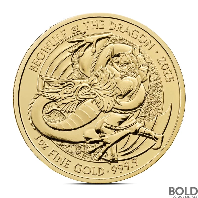 2025 1 oz British Beowulf & the Dragon Gold Coin (BU)