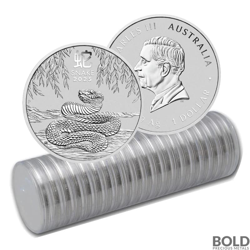 2025 1 oz Perth Lunar Year of the Snake Silver Coin BU - Tube of 20