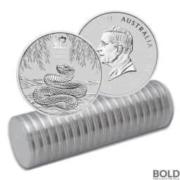 2025 1 oz Perth Lunar Year of the Snake Silver Coin BU - Tube of 20