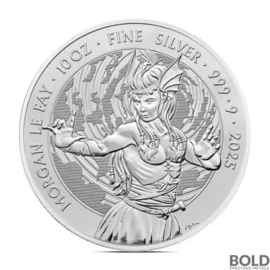 2025 10 oz British Myths & Legends Morgan Le Fay Silver Coin (BU)