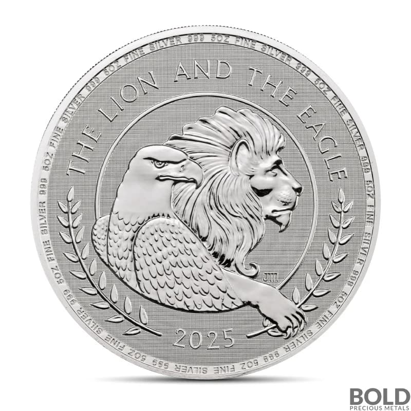 2025 5 oz British Lion and American Eagle Silver Coin (BU)