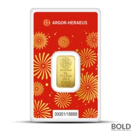2025 5 Gram Argor Heraeus Lunar YOT Snake Gold Bar (In Assay)