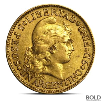 Argentina Gold 5 Peso Coin (Avg. Circ, Random)