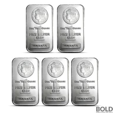 Highland Mint 1 oz Morgan Silver Bar - Lot of 5