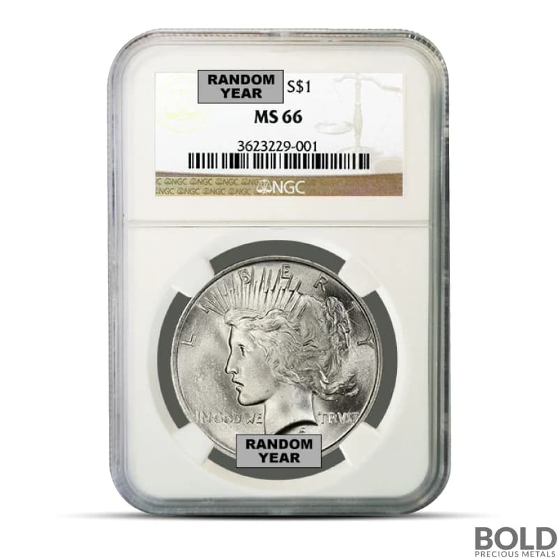 Silver Peace Dollar (MS66, NGC, Random)