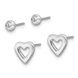 rhodium-plated-cz-and-heart-post-earrings-set-ss