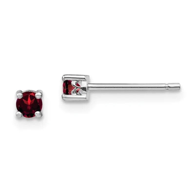 sterling-silver-rhodium-plated-round-garnet-post-earrings