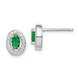 sterling-silver-rhod-plated-w-green-and-white-cz-oval-stud-earrings
