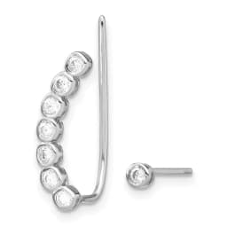 rhodium-plated-polished-cz-ear-climber-and-stud-earring-ss