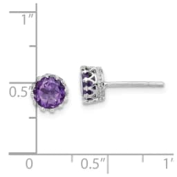 rhodium-plated-polished-amethyst-post-earrings-ss