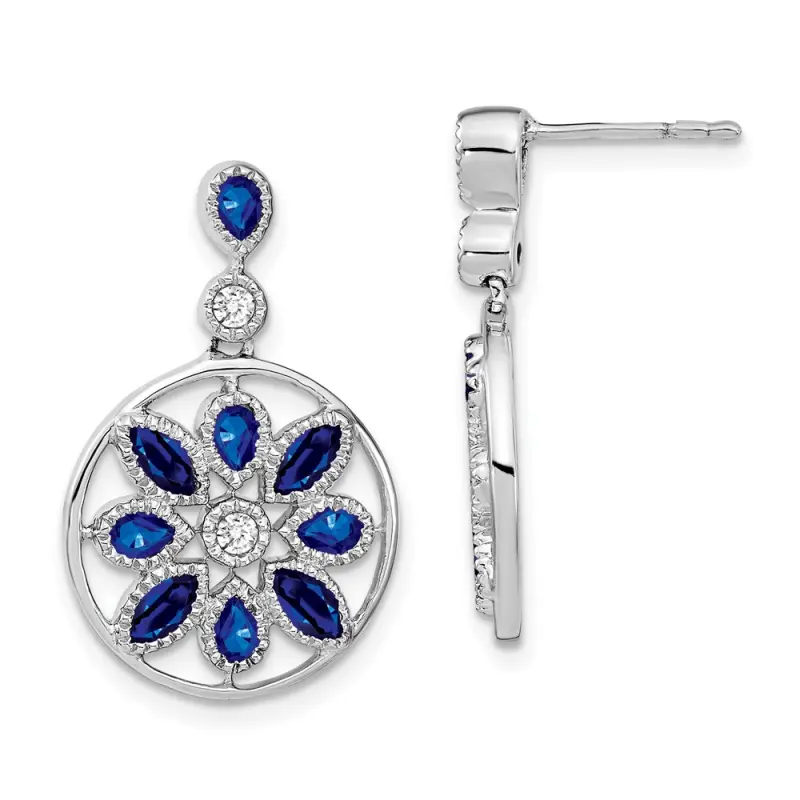 white-gold-sapphire-and-diamond-floral-dangle-earrings