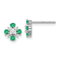 14k-white-gold-emerald-and-diamond-post-earrings