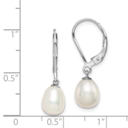 rhodium-plated-polished-cultured-pearl-leverback-dangle-earrings-ss