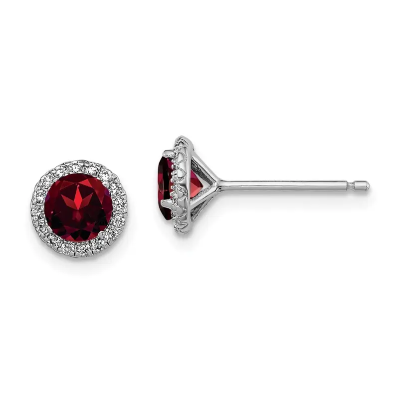 rhodium-plated-garnet-and-cz-post-earrings-ss