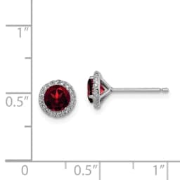 rhodium-plated-garnet-and-cz-post-earrings-ss