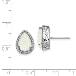 sterling-silver-rhodium-polished-simulated-opal-and-cz-post-earrings