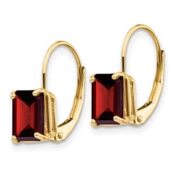 emerald-cut-garnet-leverback-earrings