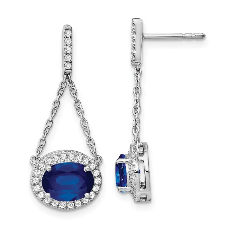 white-gold-oval-created-sapphire-and-diamond-dangle-earrings