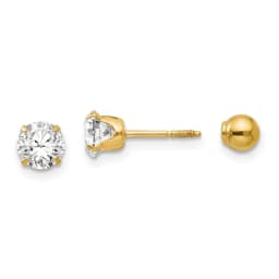 madi-k-polished-cz-and-ball-earrings-5mm