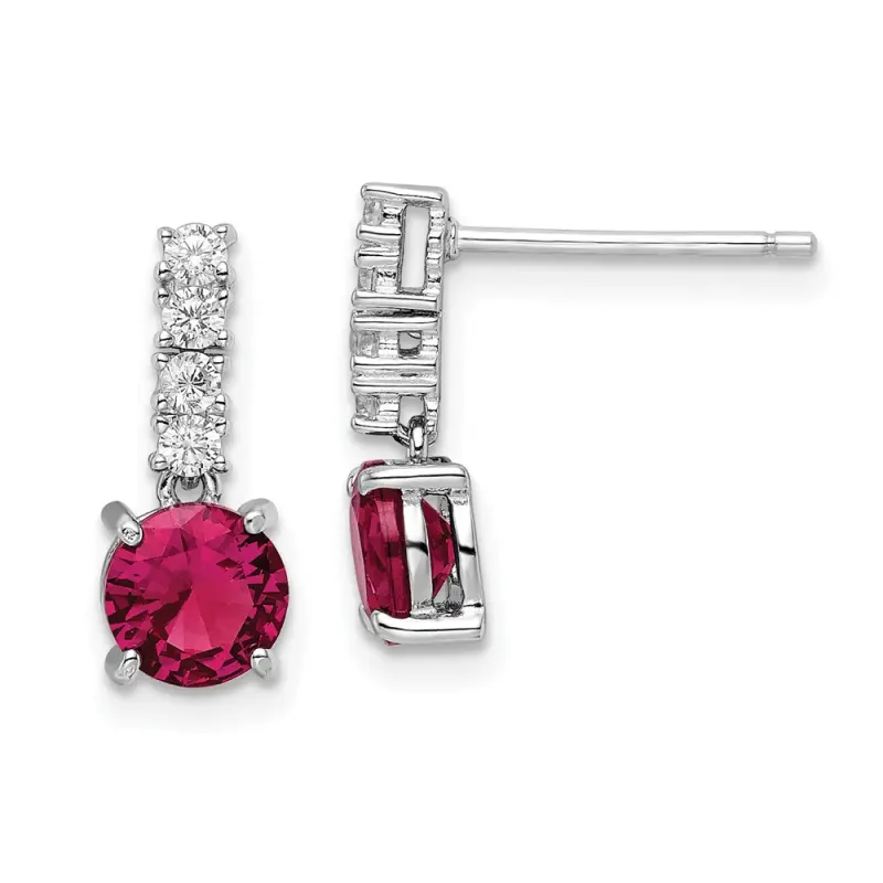 rhodium-plated-created-ruby-and-cz-post-dangle-earrings-ss