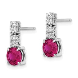 rhodium-plated-created-ruby-and-cz-post-dangle-earrings-ss