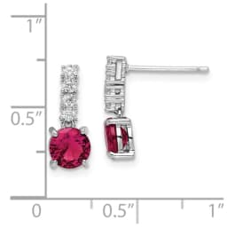 rhodium-plated-created-ruby-and-cz-post-dangle-earrings-ss