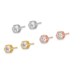 rh-plated-rose-and-gold-tone-cz-set-of-3-post-earring-set-ss