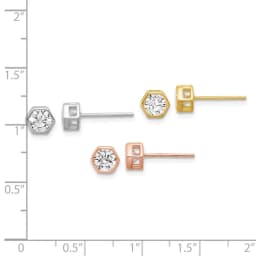 rh-plated-rose-and-gold-tone-cz-set-of-3-post-earring-set-ss